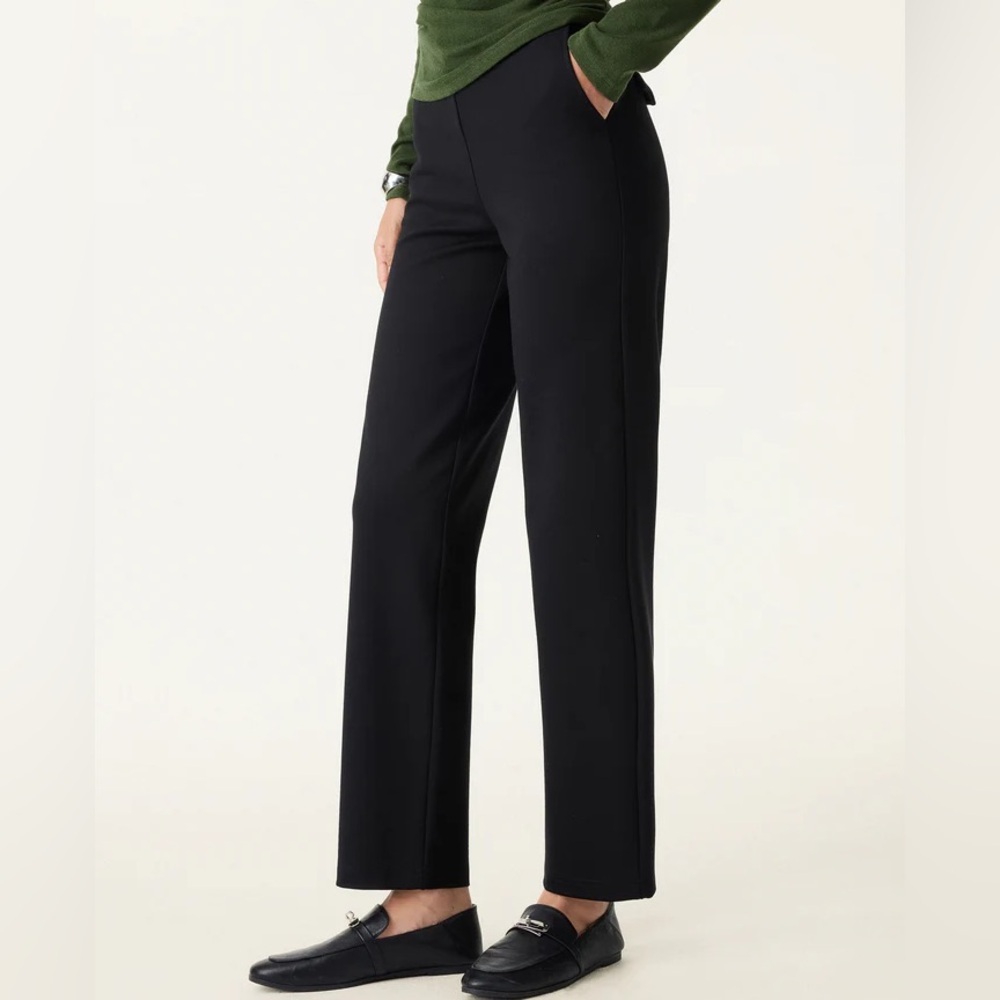 OGL Black Tummy Control Ponte Slim Pants Stretch Pull On Pockets NWT Size S